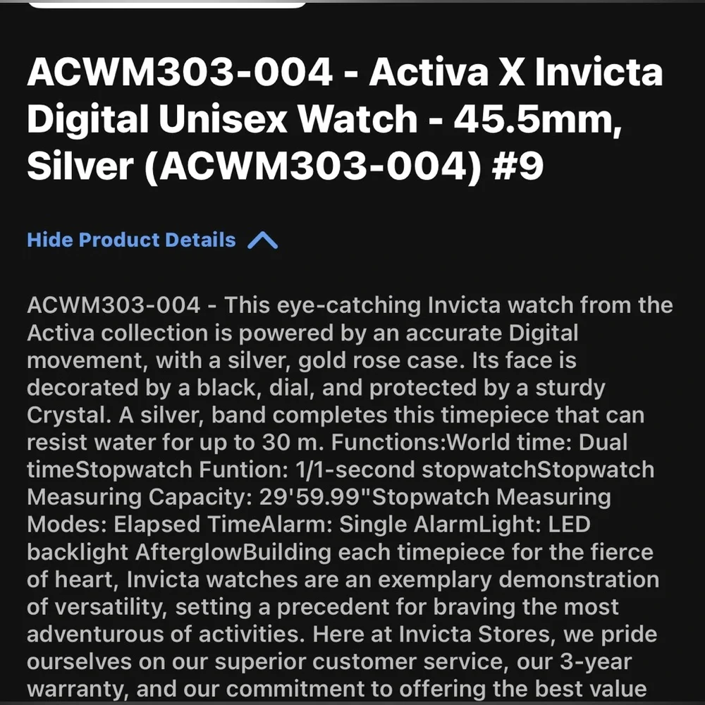 Invicta Activa -Dual Time-Rose Gold Unisex Watch Last One! NEW In box